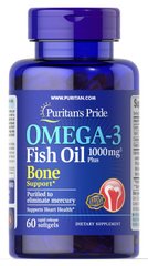 Фотография - Омега-3 риб'ячий жир Omega-3 Fish Oil Bone Puritan's Pride для кісток 1000 мг 60 капсул
