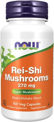 Гриби рейші Rei-Shi Mushrooms Now Foods 270 мг 100 капсул