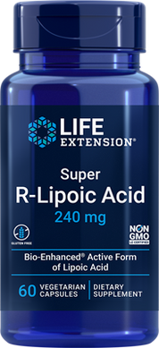 Альфа липоевая кислота R-Lipoic Acid Life Extension 240 мг 60 капсул