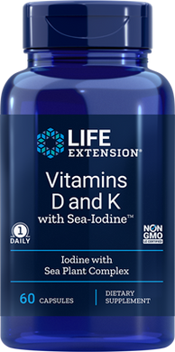 Фотография - Вітамін D і з йодом Vitamins D and K with Sea-Iodine Life Extension 60 капсул