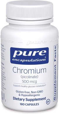 Хром піколінат Chromium picolinate Pure Encapsulations 500 мкг 180 капсул