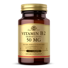 Вітамін В2 Рибофлавін Vitamin B2 Solgar 50 мг 100 таблеток