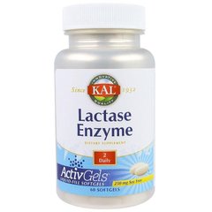 Фотография - Фермент лактаза Lactase Enzyme KAL 250 мг 60 капсул