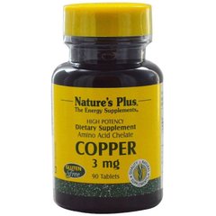 Мідь Copper Nature's Plus 3 мг 90 таблеток