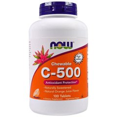 Фотография - Витамин С жевательный Chewable C-500 Now Foods апельсин 100 таблеток