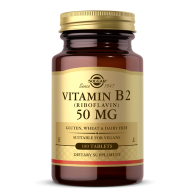 Витамин В2 Рибофлавин Vitamin B2 Solgar 50 мг 100 таблеток