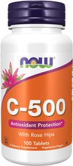 Фотография - Вітамін С з шипшиною C-500 With Rose Hips Now Foods 500 мг 100 таблеток