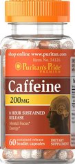 Фотография - Кофеїн Caffeine 8-Hour Sustained Release Puritan's Pride 200 мг 60 капсул