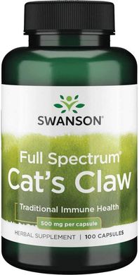 Кошачий коготь Cat's Claw Swanson 500 мг 100 капсул