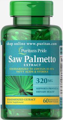 Со пальметто Saw Palmetto Puritan's Pride 320 мг 60 капсул