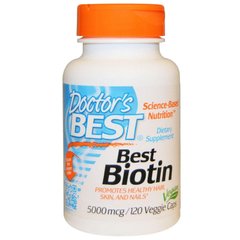 Вітамін В7 Біотин Best Biotin Doctor's Best 5000 мкг 120 капсул