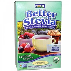 Стевія Better Stevia Now Foods 75 пакетів 75 г