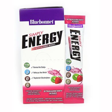 Фотография - Енергетичний напій Simply Energy Bluebonnet Nutrition смак полуниці 14*10 г