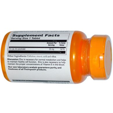 Цинк picolinate Zinc Picolinate Thompson 25 мг 60 таблеток