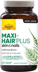 Фотография - Вітаміни для волосся Maxi Hair Plus Country Life 5000 мкг біотину 120 капсул