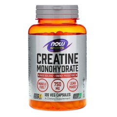 Фотография - Купити Креатин Creatine Monohydrate Now Food 750 мг 120 капсул