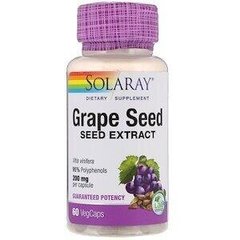 Екстракт виноградних кісточок Grape Seed Solaray 200 мг 60 капсул