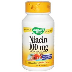 Вітамін В3 Ніацин Niacin Nature's Way 100 мг 100 капсул