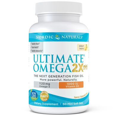 Фотография - Рыбий жир Омега-3 Ultimate Omega 2X Mini with Vitamin D3 Nordic Naturals лимон 60 капсул