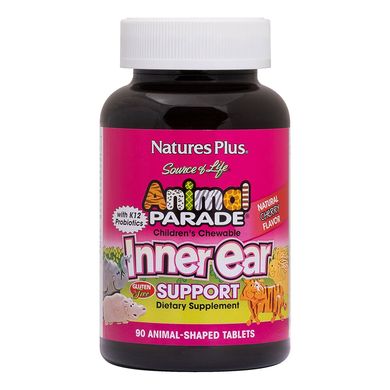 Фотография - Вітаміни для дітей Animal Parade Childrens Chewable Inner Ear Support Nature's Plus вишня 90 цукерок