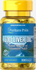 Фотография - Олія печінки тріски Cod Liver Oil Puritan's Pride 415 мг 100 капсул