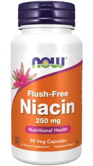 Витамин В3 Ниацин Flush-Free Niacin Now Foods 250 мг 90 капсул