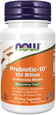 Пробиотики Probiotic-10 Now Foods 100 млрд КОЕ 30 капсул