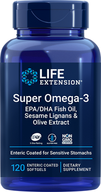 Фотография - Рыбий жир Super Omega-3 EPA/DHA Fish Oil, Sesame Lignans & Olive Extract Life Extension 60 капсул