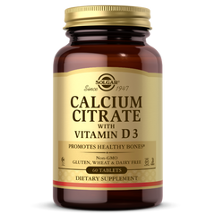 Цитрат кальция с витамином D3 Calcium Citrate Solgar 60 таблеток