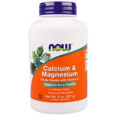 Кальцій і магній Calcium & Magnesium Citrate Now Foods 1:1 227 г