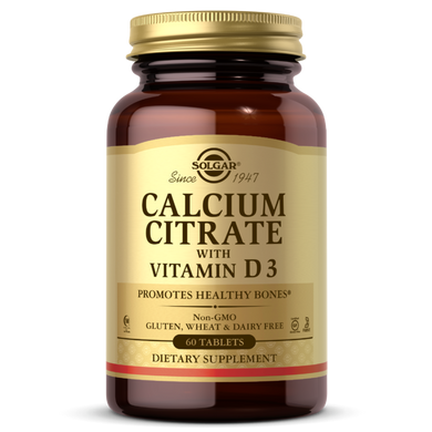 Цитрат кальцію з вітаміном D3 Calcium Citrate Solgar 60 таблеток