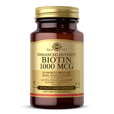 Витамин В7 Биотин Biotin Solgar 1000 мкг 50 капсул