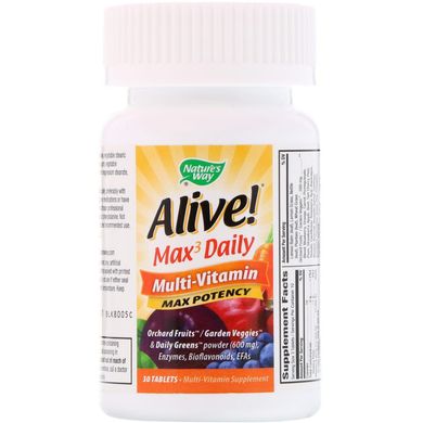 Фотография - Мультивитамины с железом Alive! Max3 Daily Multivitamin Nature's Way 30 таблеток