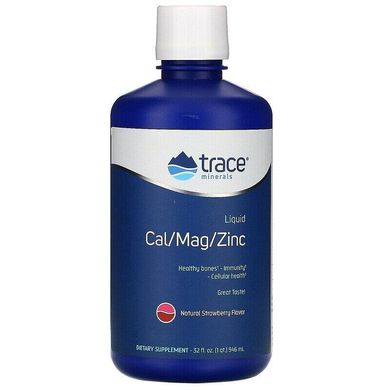 Жидкий кальций магний цинк Liquid Cal/Mag/Zinc Trace Minerals клубника 946 мл