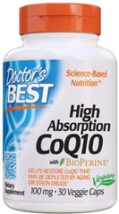 Фотография - Коэнзим CoQ10 High Absorption CoQ10 with BioPerine Doctor's Best 100 мг 30 капсул