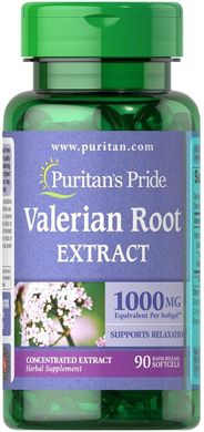 Фотография - Валериана корень Valerian Root Puritan's Pride 1000 мг 90 гелевых капсул