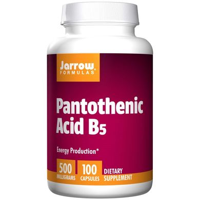 Витамин В5 Пантотеновая кислота Pantothenic Acid B5 Jarrow Formulas 500 мг 100 капсул