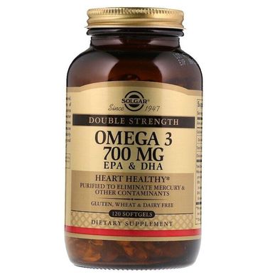Фотография - Рыбий жир Omega-3 EPA DHA Solgar 700 мг 120 капсул