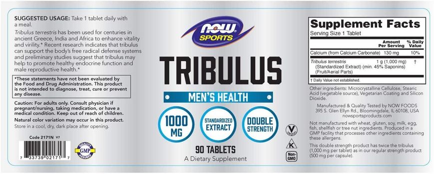 Фотография - Трибулус Tribulus Now Foods 1000 мг 90 таблеток