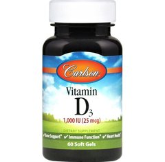 Фотография - Витамин D3 Vitamin D3 Carlson Labs 1000 МЕ 60 капсул