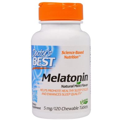 Фотография - Мелатонин Melatonin Doctor's Best мята 5 мг 120 жевательных таблеток