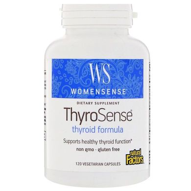Фотография - Поддержка щитовидной железы женщин WomenSense ThyroSense Thyroid Formula Natural Factors 120 капсул