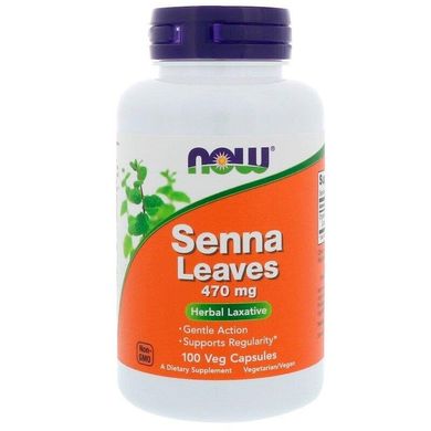 Фотография - Проносний засіб сенна Senna Leaves Now Foods 470 мг 100 капсул