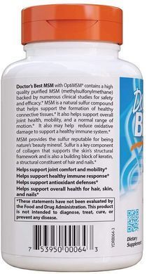 Фотография - Метилсульфонілметан МСМ MSM with OptiMSM Doctor's Best 1000 мг 180 капсул