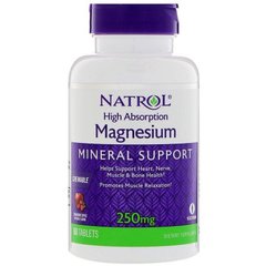 Магний Magnesium Natrol яблоко и клюква 250 мг 60 таблеток