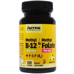 Фотография - Вітамін В9 Метилфолат і метил B-12 Methyl B-12 & Methyl Folate Jarrow Formulas лимон 1000 мкг / 400 мкг 100 льодяників