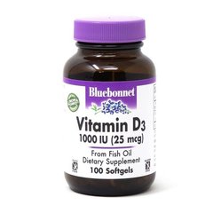 Фотография - Витамин D3 Vitamin D3 Bluebonnet Nutrition 1000 МЕ 100 капсул