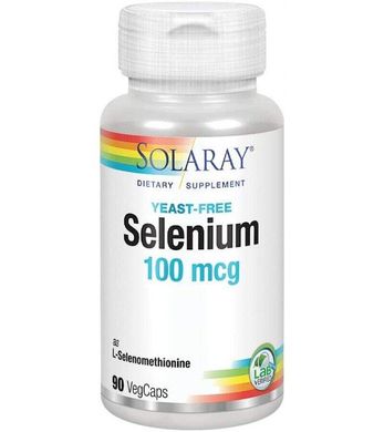 Селен без дріжджів Yeast-Free Selenium Solaray 100 мкг 90 капсул