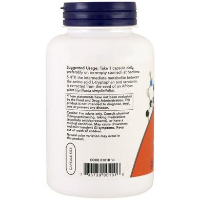5-HTP 5- гидрокси L-триптофан Now Foods 50 мг 180 капсул