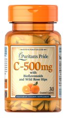 Фотография - Витамин С с биофлавоноидами Vitamin C-500 Rose Hips Time Release Puritan's Pride 500 мг 250 каплет